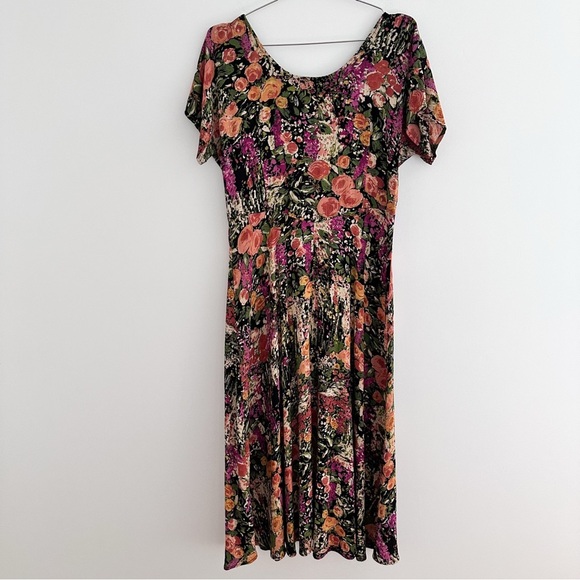 Vintage Rabbit Rabbit Rabbit 90s Floral Midi Dress - Picture 8 of 9